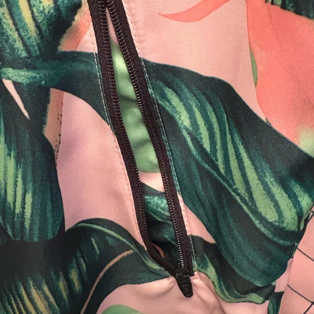 Adidas Tropical Leaf Print Jacket - Pink and Green - Picture 3 of 7